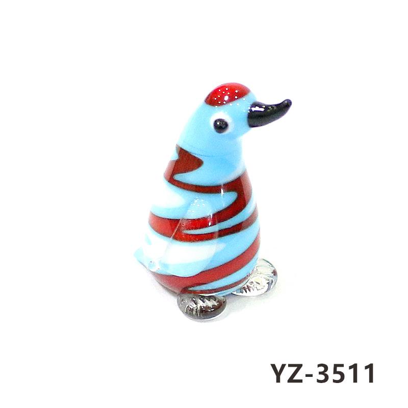 Colorful Cute Glass Duck Mini Figurine Craft Ornament Easter Animal Tiny Statues Home Table Micro Fairy Garden Decor Accessories