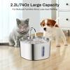 Stainless Steel Pet Water Fountain Automatic Water Flow Pet Drinking Fountain  Home Pet Use