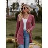 Autumn New Women's Clothing Women's Brushed Pit Stripe Solid Color Long Sleeved Women's Cardigan Jacket