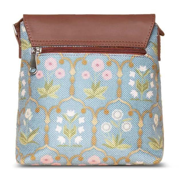 Bedruckte, handgefertigte Umhängetasche aus veganem Leder für Damen