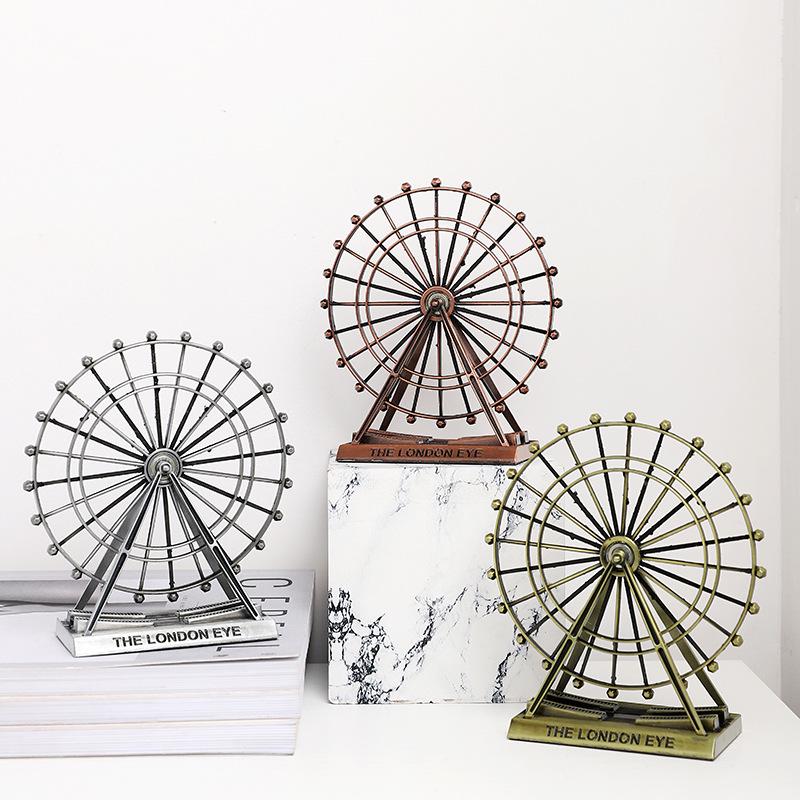 Vintage Ferris Wheel Decorative Ornament for Living Room, Wine Cabinet, TV Stand, or Office