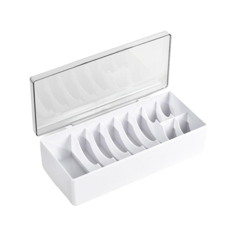 Clear Cover Nail Tools Craft Organizer Case Dust-proof Eyelash Tools Containers  Makeup Tools белый