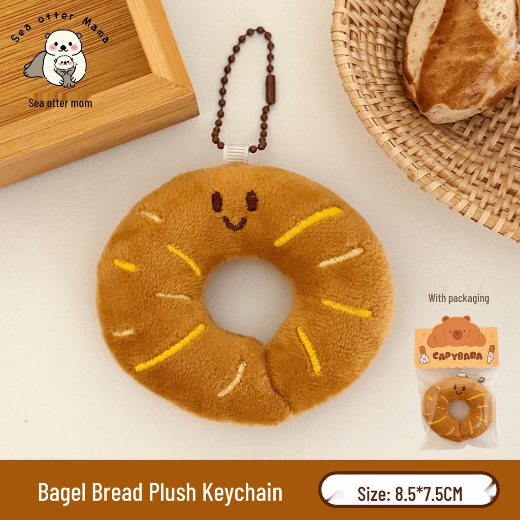 Creative Plush Bread Doll Keychain: Versatile Girlish Ornament for Backpack