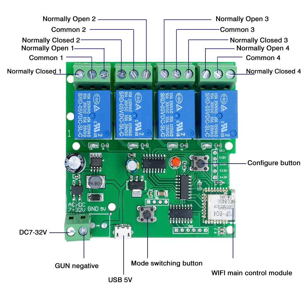 5V/8-80V ESP8266 Drahtloses WIFI 1 2 4 8 Kanal Relaismodul ESP-12F Wifi Entwicklungsboard für Arduino AC/DC Netzteilmodul