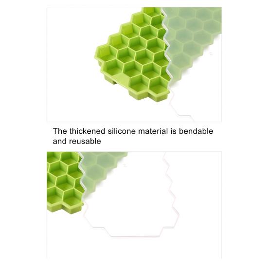 37 Cavity Honeycomb Ice Tray BPA-Free Slow-Melt Reusable Small Ice Mold with Lid Easy Release Silicone Ice Cube Maker for Freezer