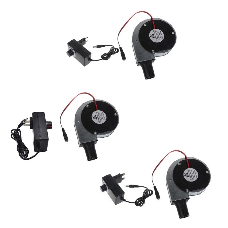 US/UK/EU Plug 12V Powered Outdoor Cooking BBQ Fan Charcoal Blower Portable Barbeque Air Blower for Barbecue Camping