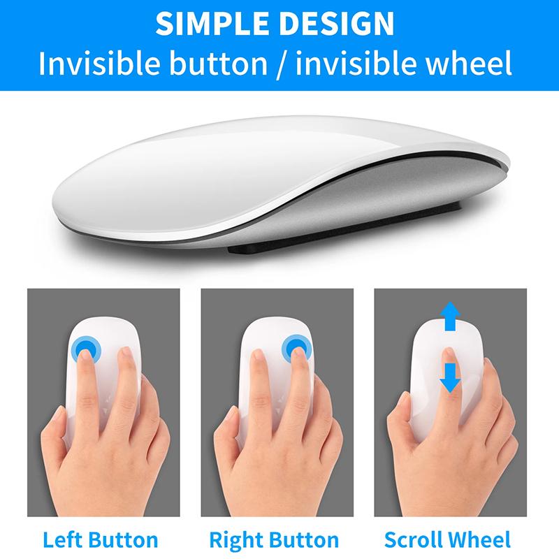 Magic Dual Mode Wireless Mouse Bluetooth Touch Slim Rechargeable Ergonomic for Macbook Air Pro PC Laptop Computer Notebook