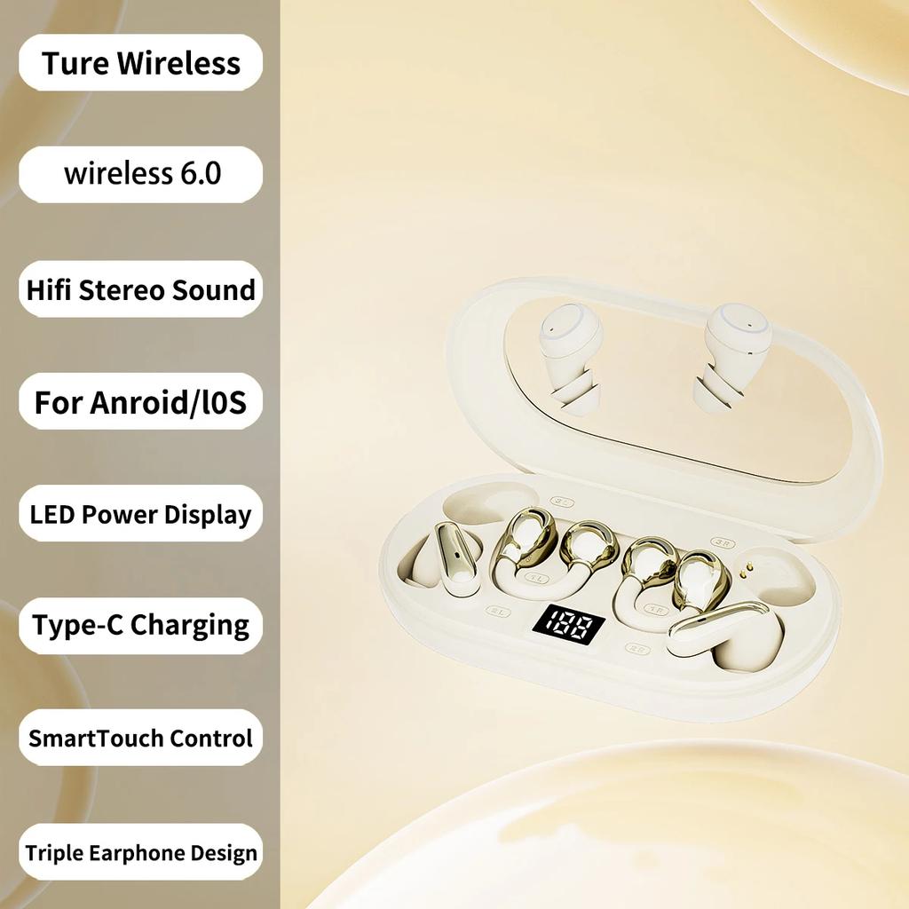 3 Pairs of Earbuds Bluetooth 6.0 In Ear Earphones HIFI Stereo Sound Wireless Headphones Low Latency Game Headsets For Gym/Running/Workout