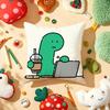 Joguman Korean Instagram Dinosaur Pillow Case Plush Fabric Soft Double-Sided Printed Sofa Warm Winter Home Gift Cushion Cover