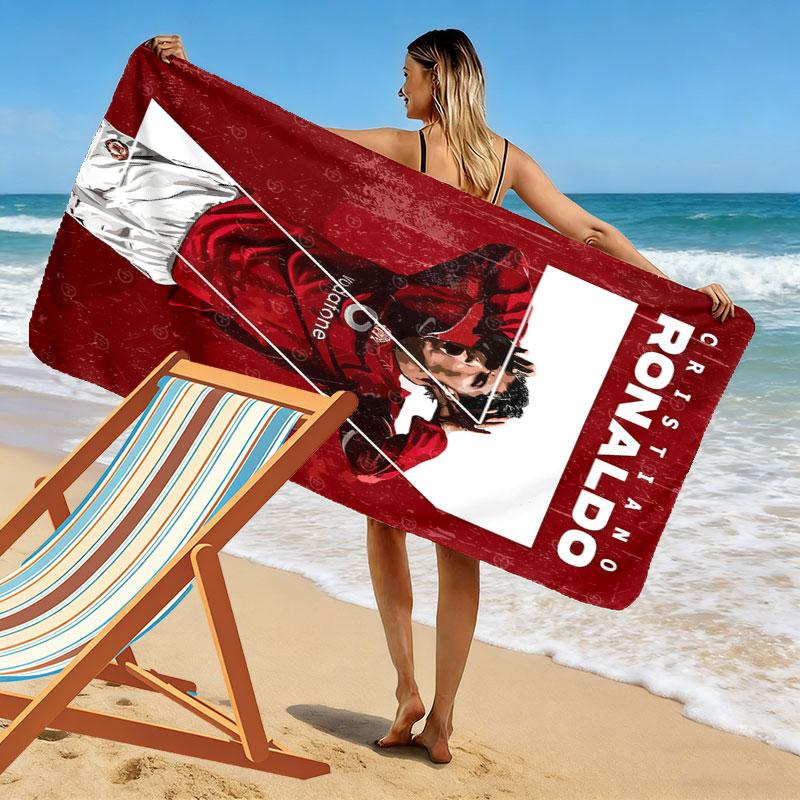 Manchester United Aufdruck Strandtuch, Großes Weiches Schnelltrocknendes Handtuch für Strand Camping Schwimmen