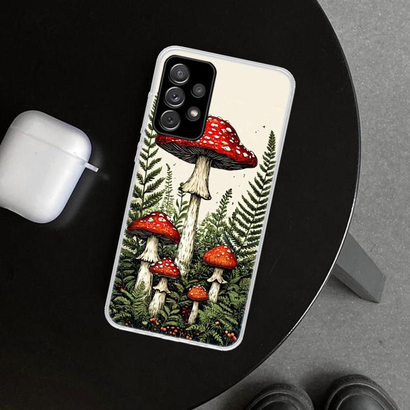 Colorful Mushroom Phone Case Cover for Samsung Galaxy A12 A22 A32 A52 A72 A02S A51 A50S A31 A20S A10S Note 20 Ultra 10 Plus Gala
