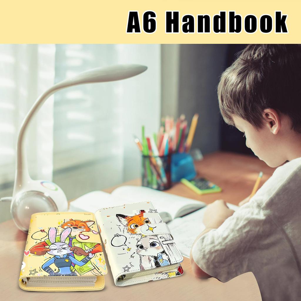 A6 Soft Leather Magnetic Hand-held Notebook For Junior High School Students, High Appearance Level Loose-leaf Notebook