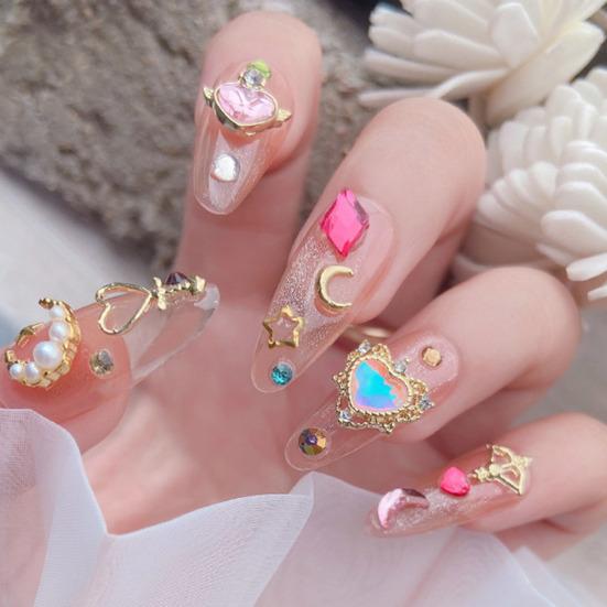 Yousheng 1 Box Nail Decoration Multiple Shapes Waterproof Resin Colorful Sparkling Star Moon DIY Nail Art Tips Decor Beauty Supplies