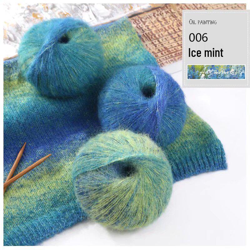 Gradient Silk Mohair Yarn for Hand-Knitted Sweaters and DIY Shawls