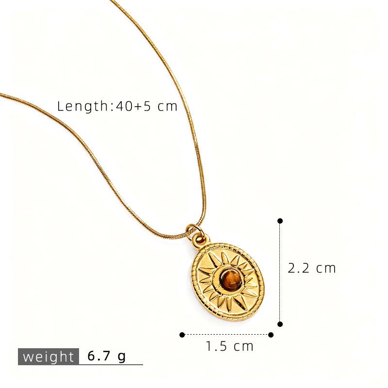 Retro European and American Tiger Eye Necklace: Women's Clavicle Chain with Light Luxury and Trendy Sweater Style