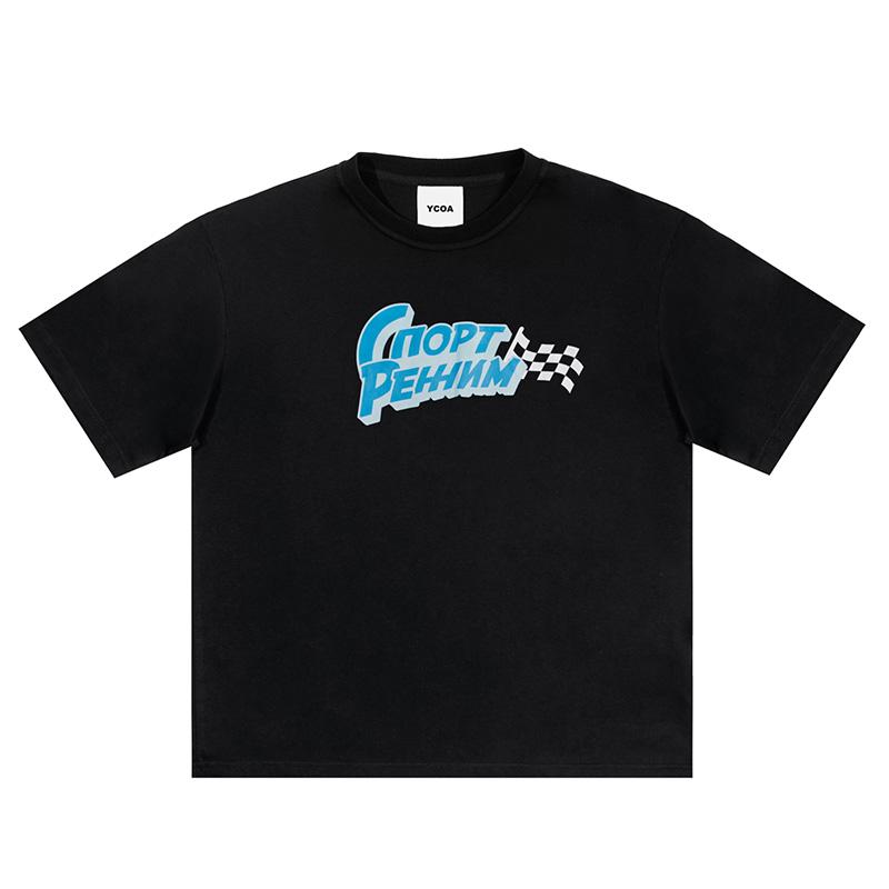 

Mens TShirt Letter Oversized Print Cotton Tops Tees Korean Fashion Short Sleeves Vintage Y2k Streetwear Clothing S