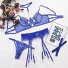 "2023 European & American Lace Belt Chain Sheer Sexy Women's Suit"