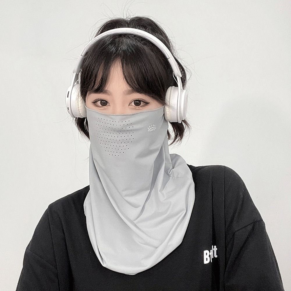 Sonnenschutz Eis Seide Sonnencreme Maske Buchstaben Ausschnitt Gesichtsbedeckung Sommer Gesichtsschleier Angeln
