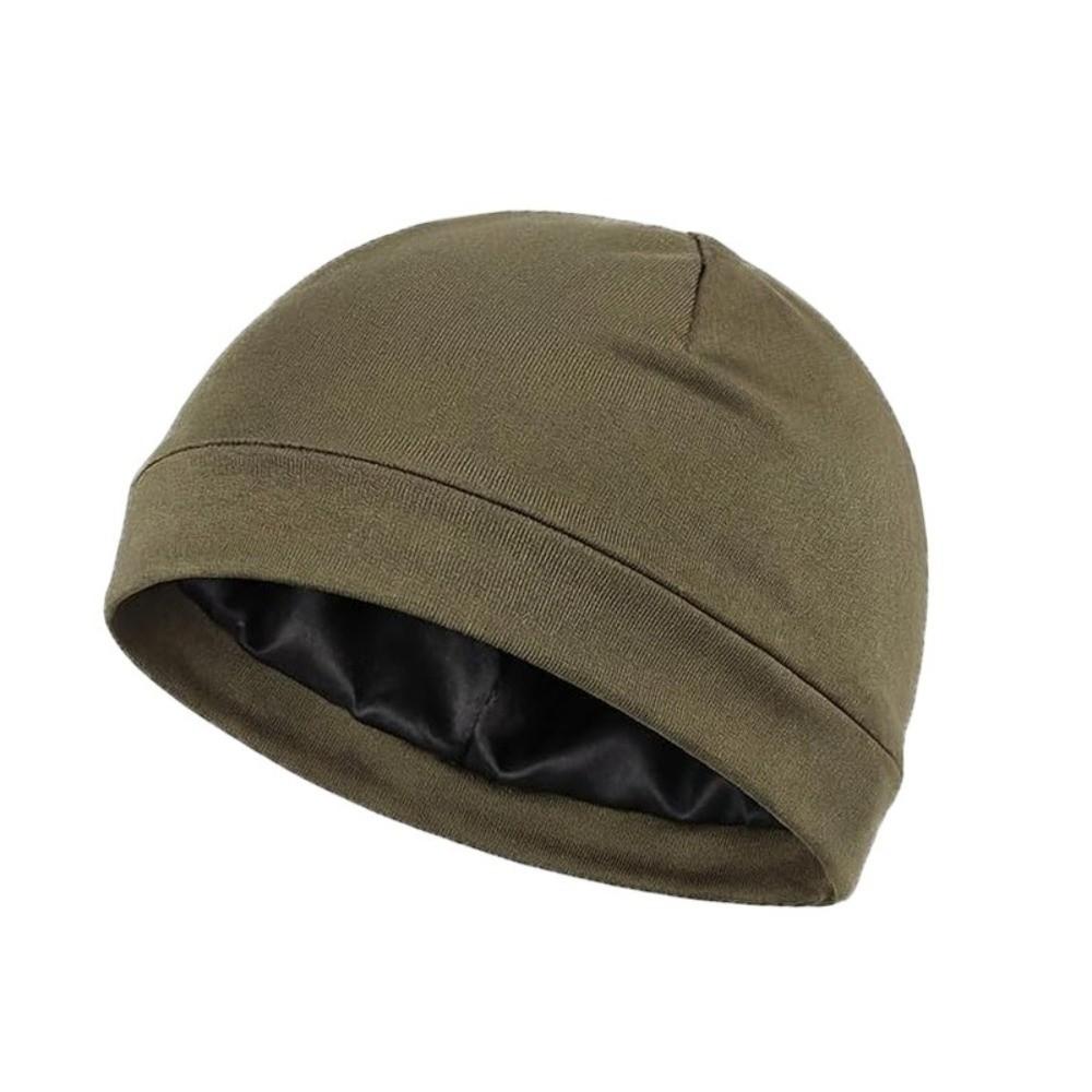 Satin-Lined Skull Cap Breathable Night Sleep Hat Soft Beanie Cap  For Men Women