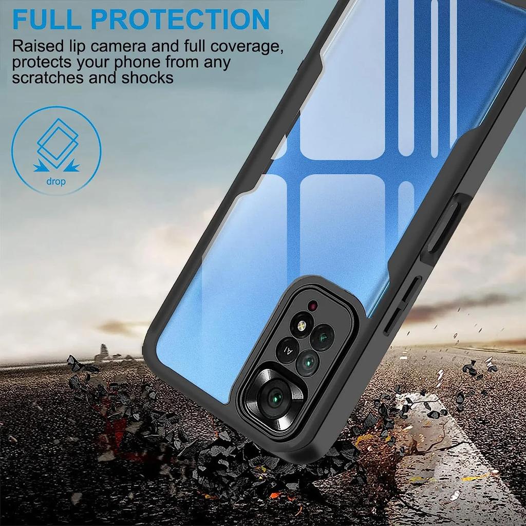 360° Celotělový Ochranný Kryt na Displej Průhledný Kryt Pro Xiaomi Redmi Note 11 Pro 13 12 10 9 Pro 13C 12C 10C Nárazuvzdorný Kryt na Telefon