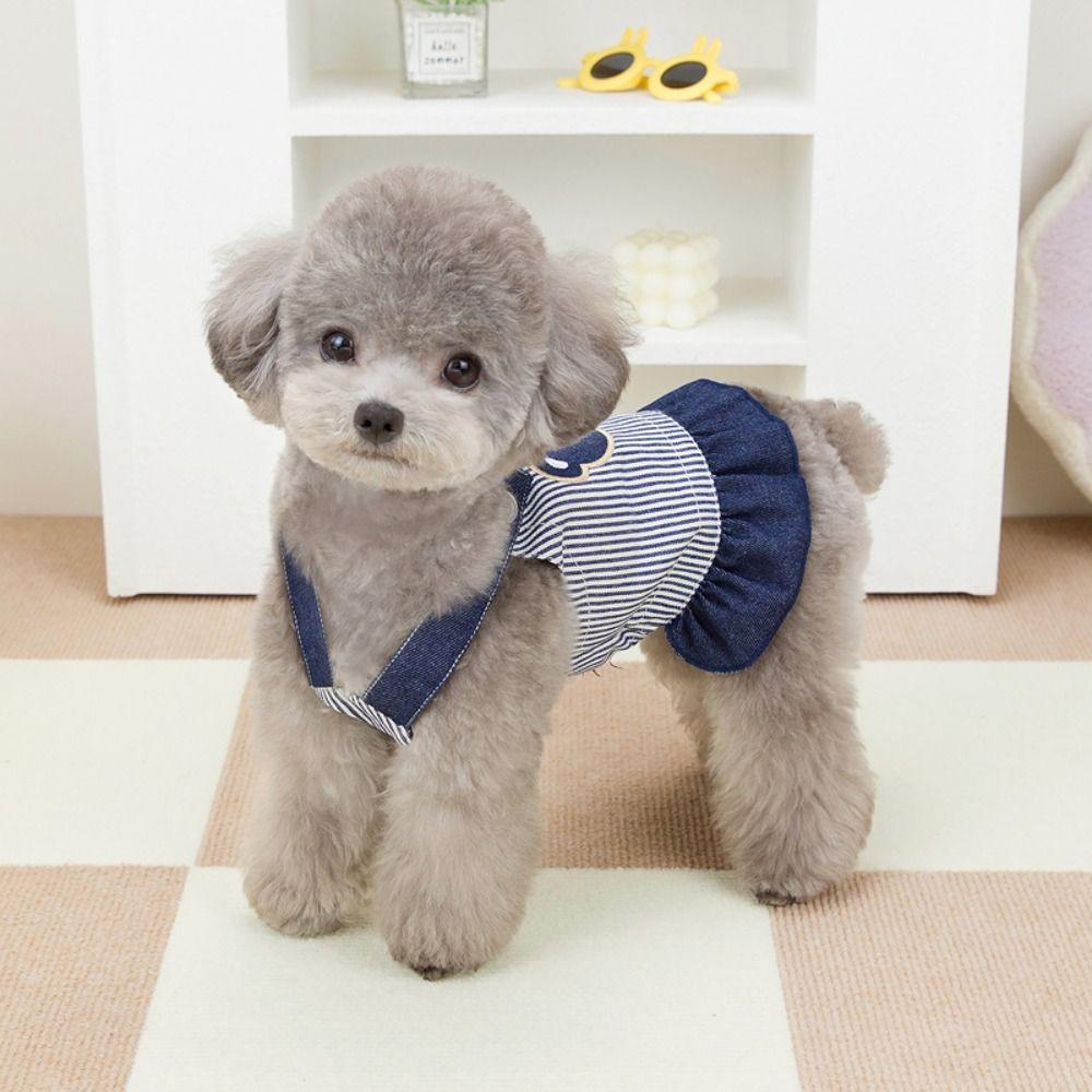 Soft Pet Strap Denim Skirt Cute Dog Vest Harness Fashion Pet Chest Strap Spring