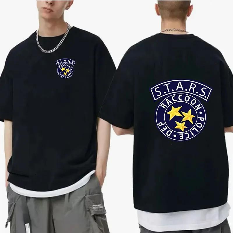 Resident Evil Logo Print T-Shirt for Men & Women Harajuku Y2k Vintage T-Shirt Summer Cotton Couple Plus Size T-shirt