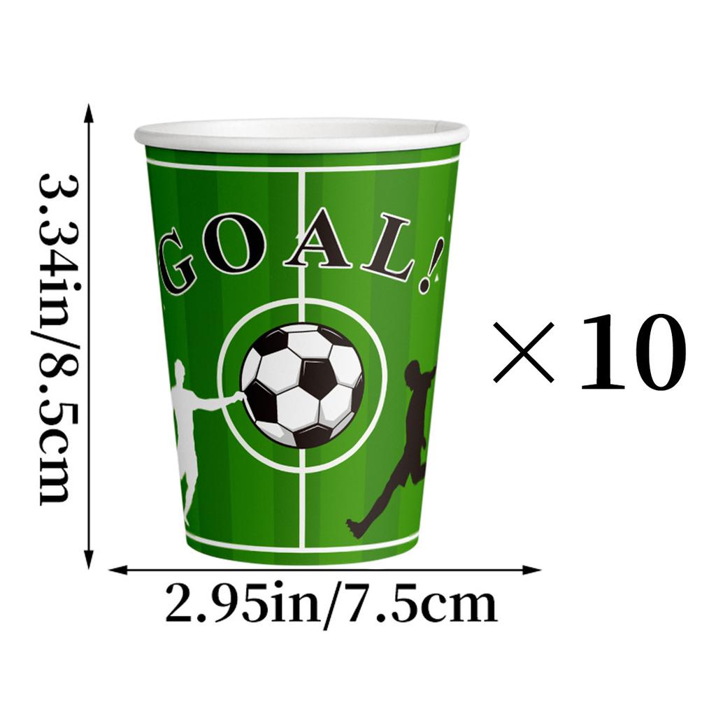 25 World Cup Football Birthday Party Tableware, Champions League Football Paper Cups, Plates, Knives, Forks And Spoons