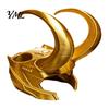 Pet Costume Accessories Cat Horn Crown Helmet, Golden Headpiece, with Ear Holes, Halloween Headgear Funny Cosplay Helmet for Theme Parties Photo Props