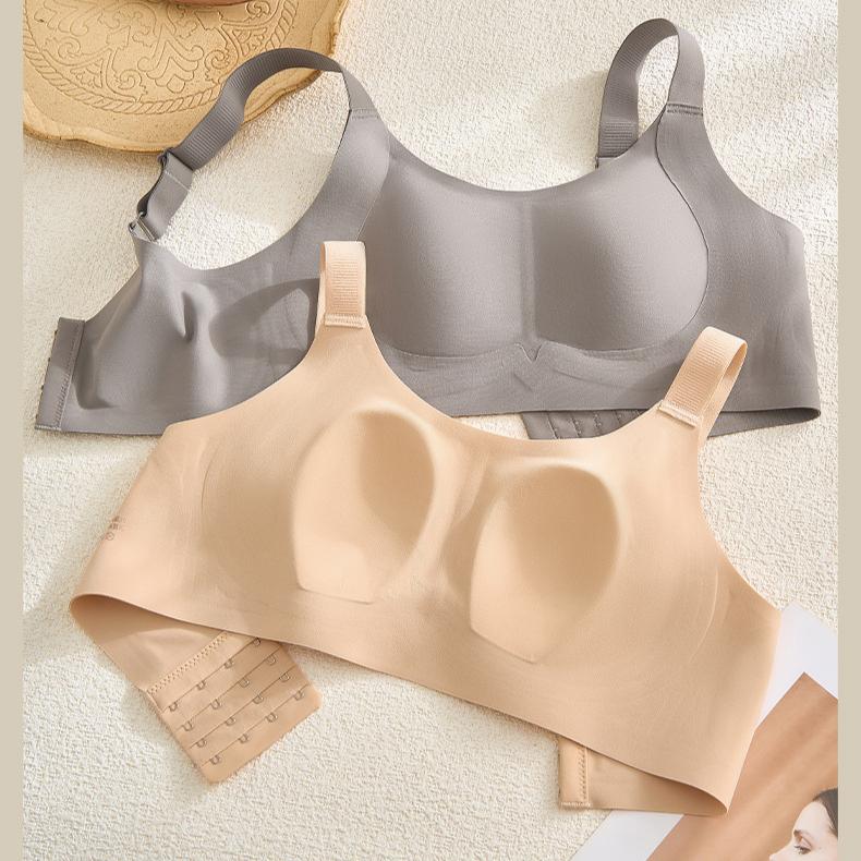 Invisible Bra Women's Jelly Soft Support Underwear Thin Large-sized Full-cup Bra Push Up Bra
