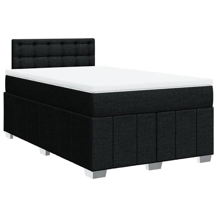 VidaXL Sommier à lattes de lit avec matelas Noir 120x200 cm Tissu 3287051