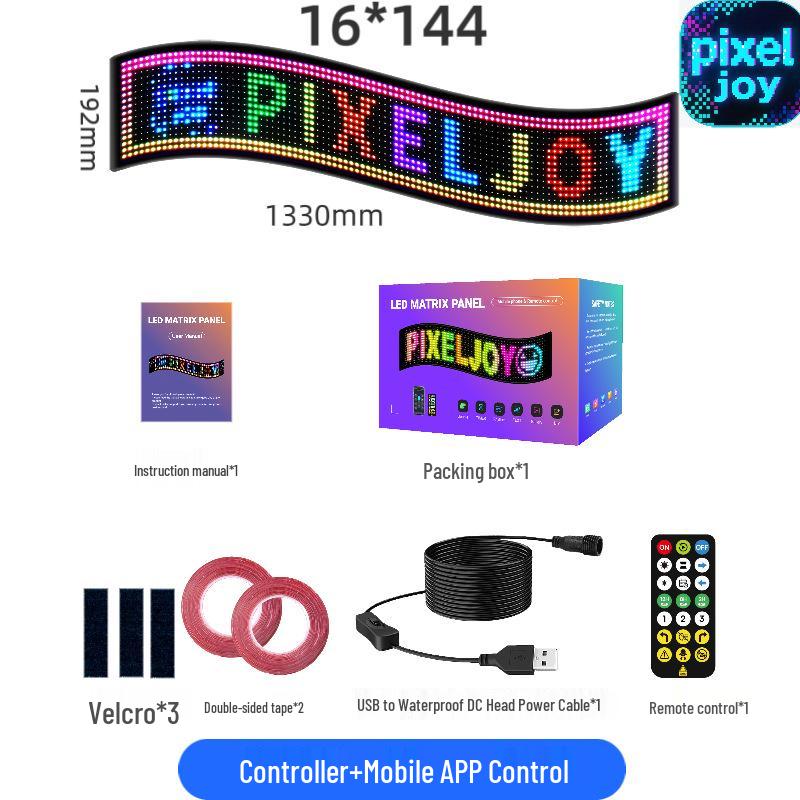 LED Full-Color Bluetooth Interactive Car Screen Sticker - Waterproof & DIY