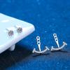 Certified Moissanite Diamond Smile Ear Cuff Jacket Stud Earrings for Woman Simple Front Back Stud Earrings 925 Silver Jewelry