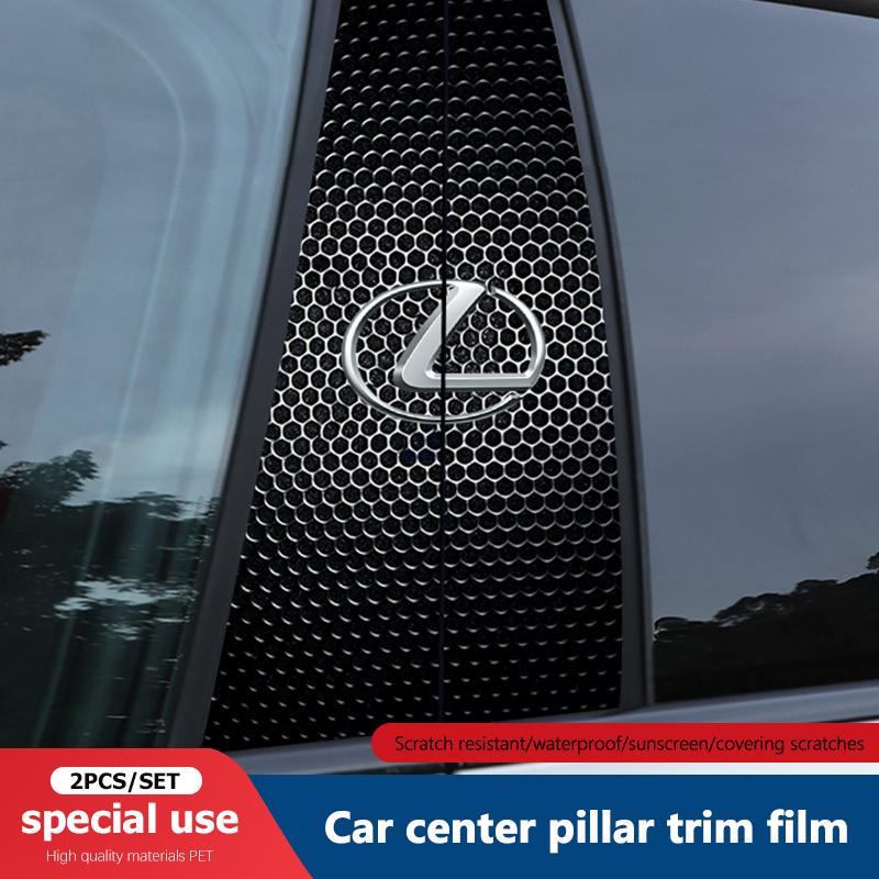2Pcs Car Center Pillar Anti Scratch Sticker Protection Decor Decals Valve Cap For Lexus ES RX NX IS LS UX LM LX GX LC RZ CT GSNJ7