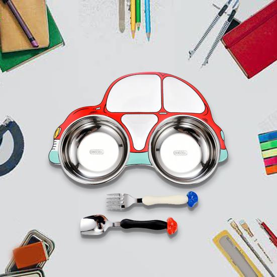 

Полезный пищевой класс, противоопрокидывающийся, с нескользящим дном, тренировочная миска для еды, ложка, вилка, детский набор посуды, школьные принадлежности, детский набор столовых приборов