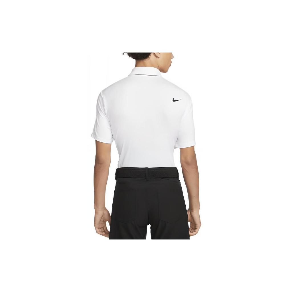 Nike Dri Fit Tour Solid Logo Half Button Polo Shirt Men Tops White DR5298-100