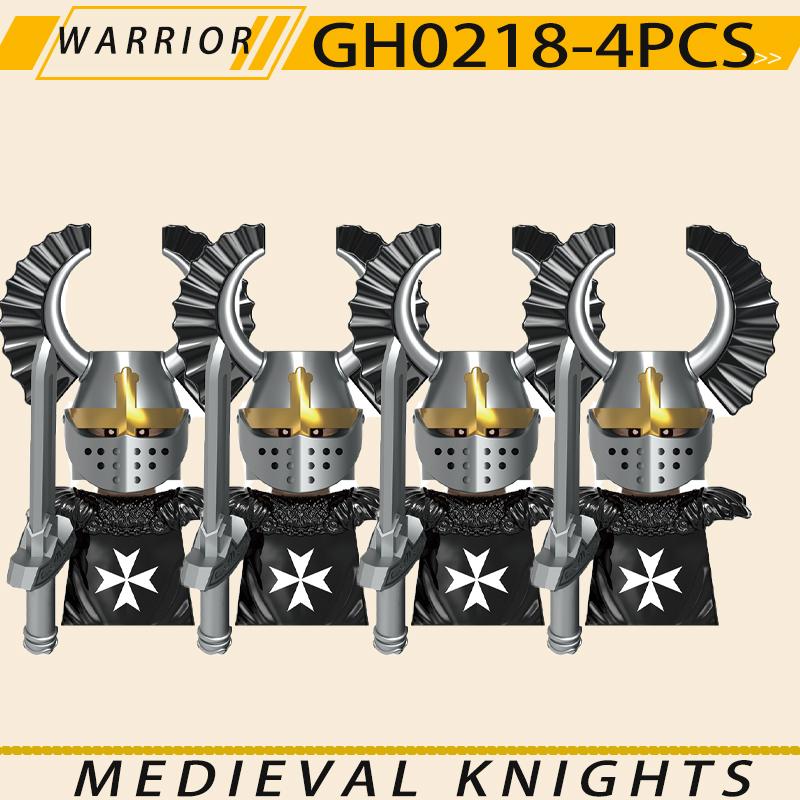 Medieval Military Jerusalem Tripoli Knight Building Blocks Castle Lionheart Hospital Teutonic Soldier Figures Warrior Bricks Toy