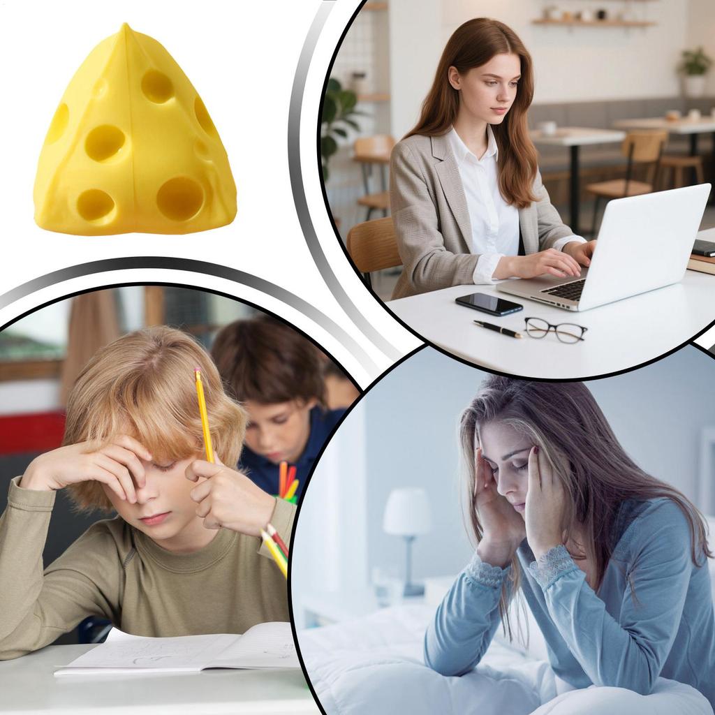 Kids Adults Squeeze Cheese Stress Toy Food Shape Slow Rising Fidget Soft Rebound Sensory Toy Sensory Anti-Stress Gift 9x7x5cm