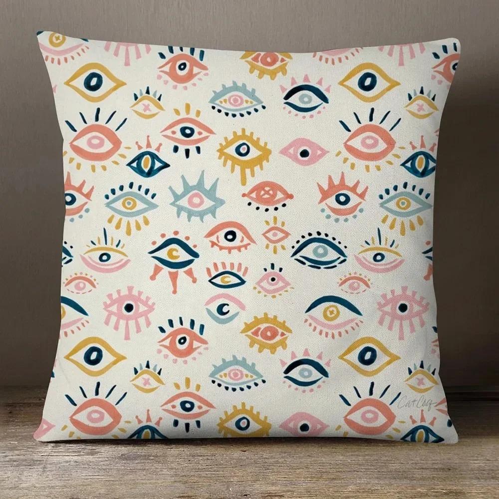 

Housse de coussin grise turque mauvais œil Hamsa, taie d oreiller, декоративный имприме для канапе 40x40cm