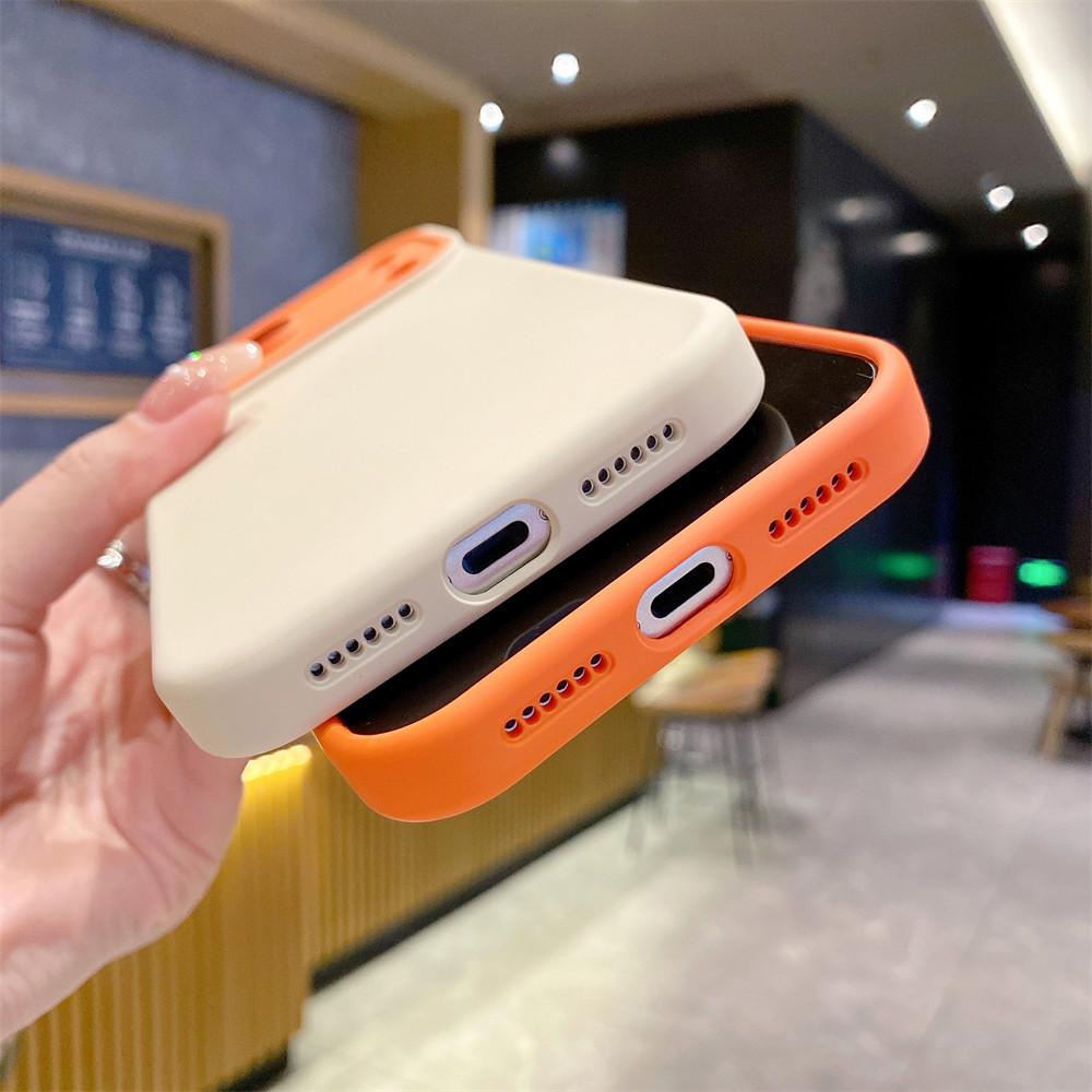 Fashion Contrast Color Lens Protection Silicone Phone Case For 17 Air 16 15 14 Plus 13 12 11 Pro Max Soft Cover