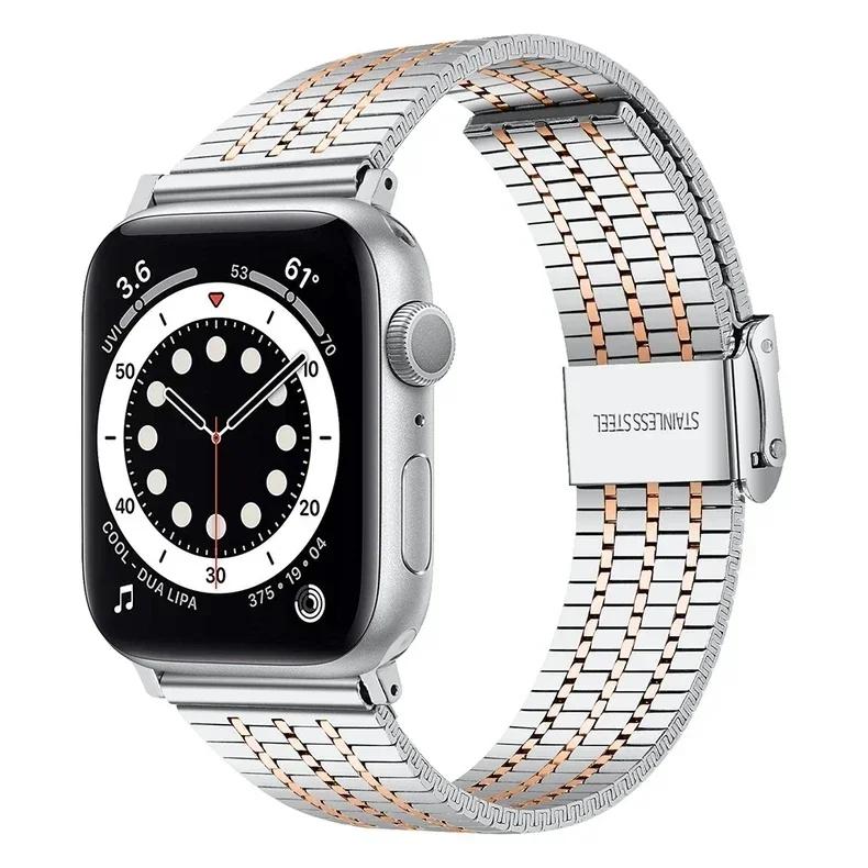 Link Bracelet for apple watch 10 9 8 7 45 41mm SE 6 5 4 44 40mm band Stainless Steel strap iwatch ultra 49mm 3 45 42 38mm bands
