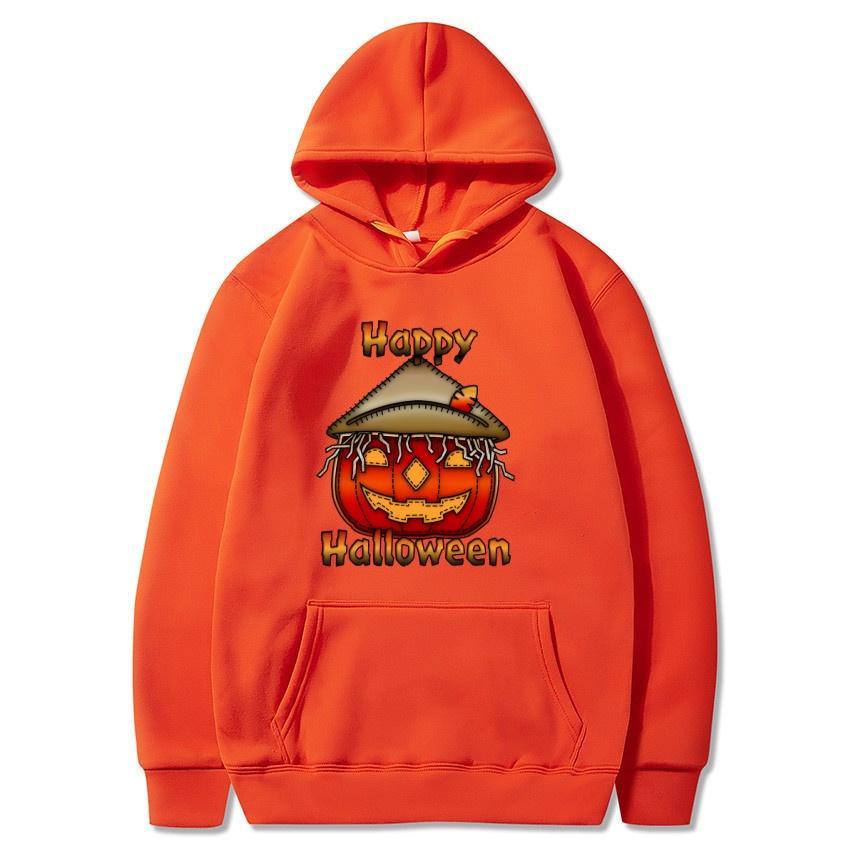 Halloween Autumn Winter Happy Halloween Printed Hoodie Men's Fashion Warm Sweatshirt Casual Street Wear Warm Hoodie