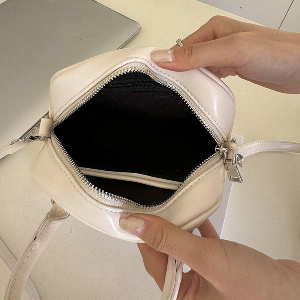 Shoulder Bag PU Bowling Bag PU Leather Boston Bag Fashion Silver Handbag Shopping