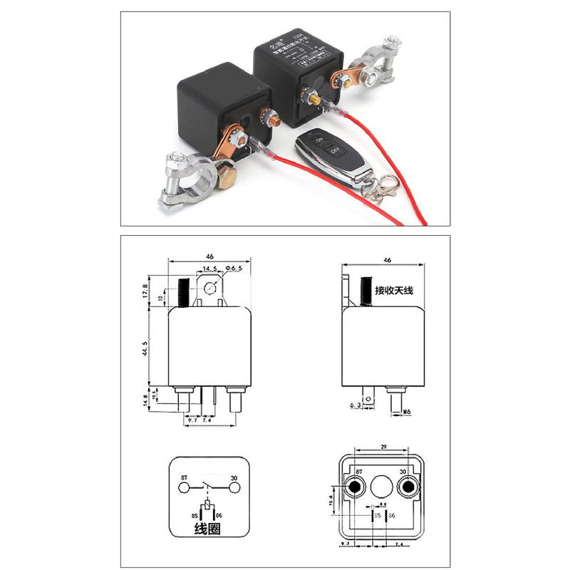 Universal Integrated Wireless Remote Control Kit For Disconnecting The 12V Car Battery