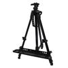 Art Painting Stand Black Angle Height Adjustable Foldable Metal Easel Tripod with Tray for Drawing