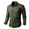 Manches longues jeunes hommes printemps Denim grand manteau d'outillage ample pouces chemise mode compteur spécial