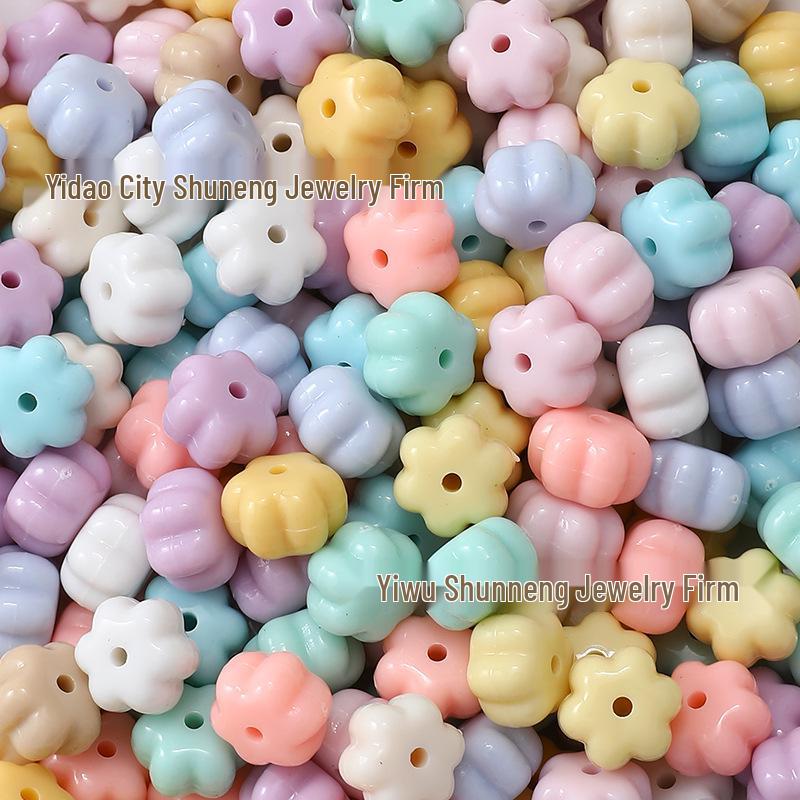 Acrylic Halloween Pumpkin and Flower Beads for DIY Bracelets and Phone Chains