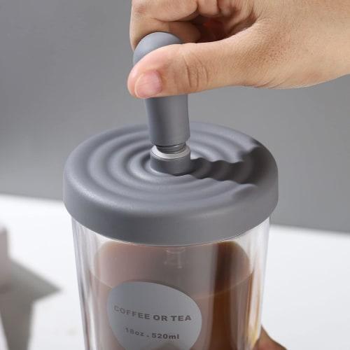 Fexmoy Vacuum Insulated Water Bottle with Straw, 520ml, Double-Walled Design, Spill-Proof, Suitable for Juice, Water, Fruit Tea, Carbonated Water, and