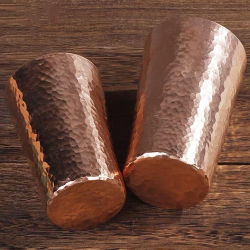 Vintage Pure Copper Cup,Thickened Hammer Texture 360 ml Breakfast Milk Coffee Mug,Handcrafted Tea Tumbler Drinkware Tableware
