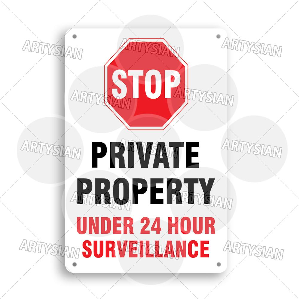 CCTV Surveillance Metal Sign Shop Security Plaque Camera Monitoring Shoplifting Warning Crime Deterren Safety Alert 24-Hour