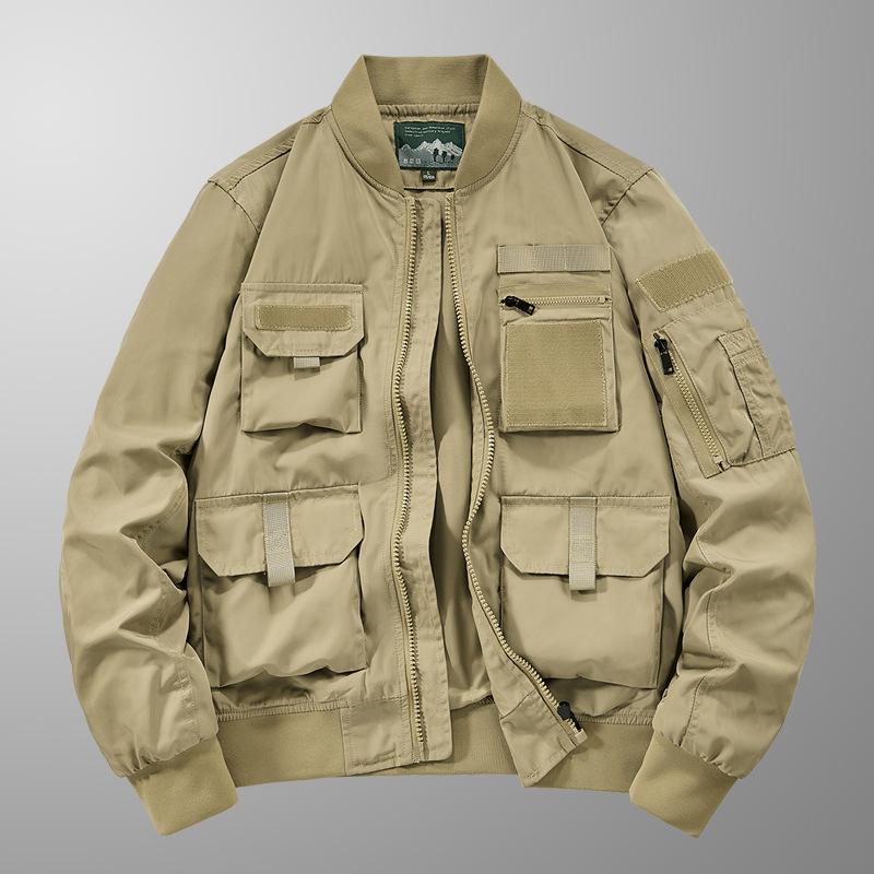 Men's Young Pilot Jacket Men's Baseball Jersey Functional Multi-pocket Jacket European and American Three-proof Jacket Tooling